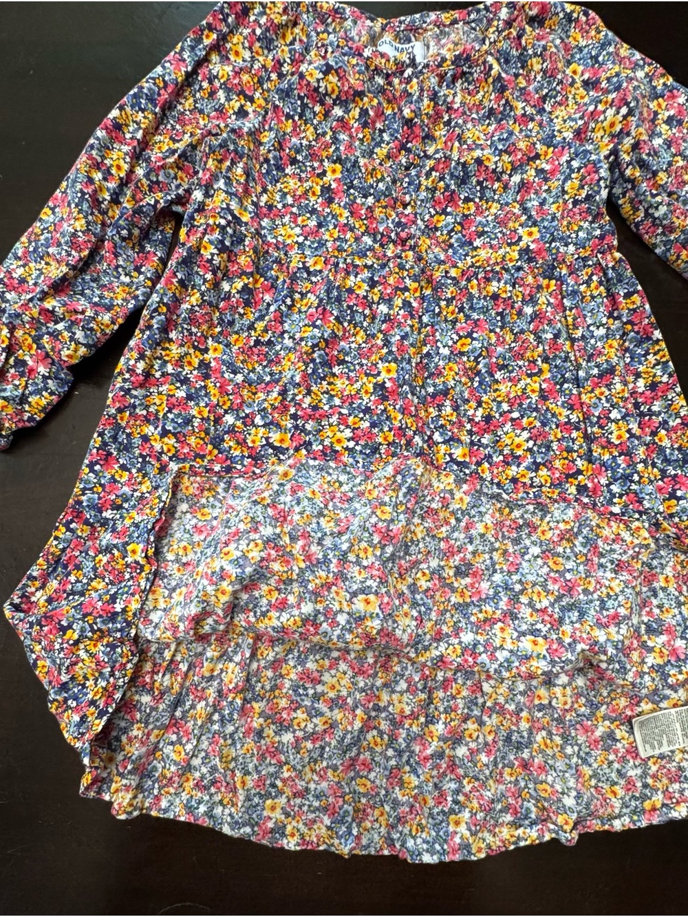Old Navy Multicolor Floral Long-Sleeve Dress Girls Size 8 - Picture 6 of 11